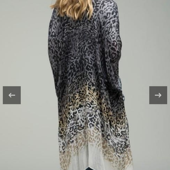 Leopard Print Ombre Kimono - Picture 4 of 4